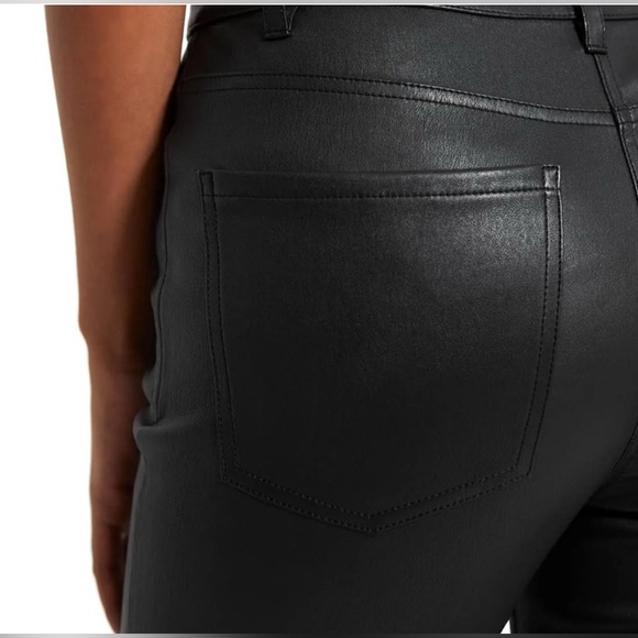 Theory 5 Pocket Flare Pant Jeans in Leather Black Size 0 Ankle Crop Quiet Luxury - Picture 6 of 16